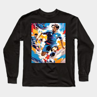 Soccer Street Art, Sports Football Graphic Design Long Sleeve T-Shirt